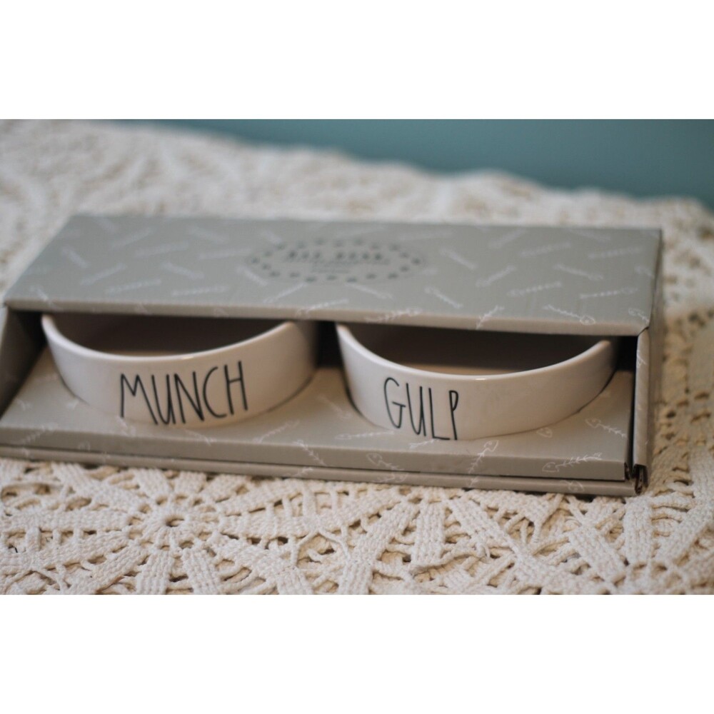 Rae Dunn 4" Pet Bowls Munch and Gulp